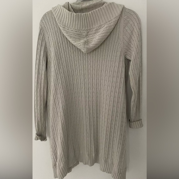 Mel And Lisa Sweater Set Size Large Coat And Sleeveless Shell Khaki Silk/Cotton - Picture 2 of 6